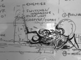Croquis d'un boss dans le lac du Vide près du phare