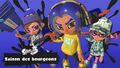 The Octoling in the middle is wearing the Lemon Hoodless
