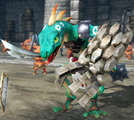 L'apparence d'un Lézalfos dans une bêta d'Hyrule Warriors, ressemblant à ceux de Skyward Sword.