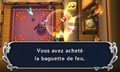 Link qui achéte la baguette de Feu dans A Link Between Worlds.