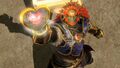 Ganondorf ayant trouvé un quart de cœur dans Hyrule Warriors.