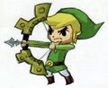 Artwork de Link tenant l'arc de Lumière d'Hyrule Historia de Spirit Tracks.