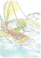 Artwork du radeau d'Hyrule Historia.