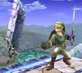 Link utilisant le Grappin comme Grab Move dans Super Smash Bros. Brawl.