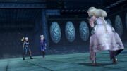 Sheik et Impa croisent une Zelda sombre dans Hyrule Warriors.