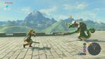 Link contre un Lézalfos dans Breath of the Wild.