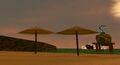Coucher de soleil sur la plage.