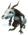 Un Lézalfos masqué d'un squelette de la tête dans Twilight Princess.