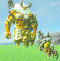 Un Lynel doré dans Breath of the Wild.