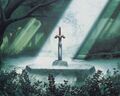 Artwork de l'épée de légende dans les Bois Perdus dans A Link To The Past.