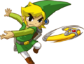 Artwork de Link avec le boomerang dans Spirit Tracks.