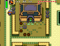 Entrée de la boutique du mini-jeu dans le Village des Hors-la-Loi (A Link to the Past).