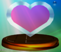 Réceptacle de Coeur d'Ocarina of Time en tant que trophée dans Super Smash Bros. Melee.