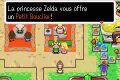Zelda offre le petit bouclier à Link.