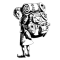 Artwork noir et blanc pour la version Majora's Mask 3D.