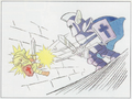 Link en train de combattre un Darknut dans The Legend of Zelda (Hyrule Historia).
