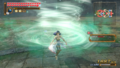 Zelda utilisant un Cercle Magique pour lancer le Vent de Farore.