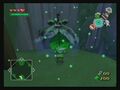 Link qui lance une bourasque grâce à la feuille Mojo.