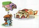 Des habitations dans Hyrule Historia.