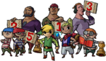 Artwork de Link, Tetra et son équipage de pirates.