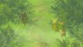 Des Korogus de la forêt Korogu, en train de regarder Link retirer l'épée de Légende.