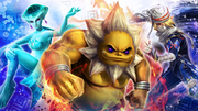 Tableau "La fierté des clans" de Sheik, Darunia et Ruto dans Hyrule Warriors, débloqué en tuant certaines Skulltulas d'or en mode aventure.