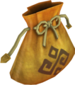 Sac de matériaux en Or dans Hyrule Warriors, tels qu'ils apparaissent sur le champ de bataille.