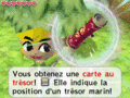 Link obtenant une carte au trésor dans le jeu.