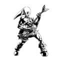 Artwork en noir et blanc de Link Zora pour le remake Majora's Mask 3D.