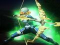 Sheik utilisant l'arc de Lumière lors de son Final Smash dans Super Smash Bros. Brawl.