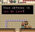 Link obtient le jus de lave