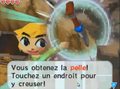 Link obtient la pelle dans Phantom Hourglass.