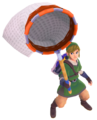 Link et le filet dans Skyward Sword.