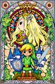Le royaume d'Hyrule devenu une légende représenté sur un vitrail dans The Wind Waker.
