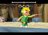Link jouant la Mélodie du Vent.