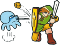 Link contre un Octorok dans The Adventure of Link.