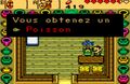 Ingo qui remet le poisson à Link. (Oracle of Seasons)