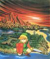 Artwork de Link et l'overworld.