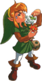Link qui renifle une graine parfum.