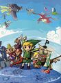 Artwork officiel représentant divers principaux protagonistes du jeu.