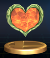 Réceptacle de Coeur de Twilight Princess en tant que trophée dans Super Smash Bros. Brawl.