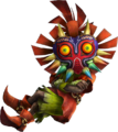 Le masque de Majora porté par Skull Kid dans Hyrule Warriors: Legends.