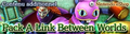 Promotion du pack A Link Between Worlds sur le menu principal d'Hyrule Warriors.